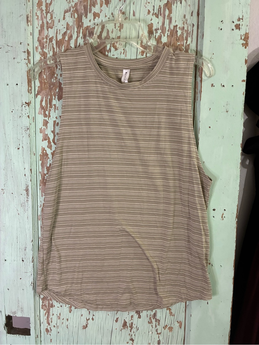 Athleta Neutral Striped Tank Top - green & Light Brown